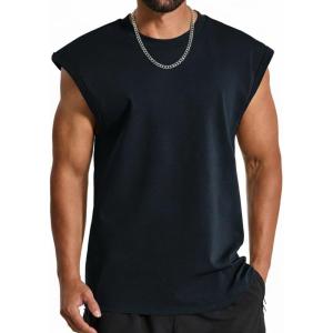 COOFANDY Mens Workout Tank Tops Summer Sleeveless Tee Shirts Casual Stylish Gym Muscle Shirt Loose Fit for Basketball(Midnight Blue)