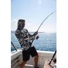 COOFANDY Mens UPF 50+ Sun Protection Hoodie with Mask Lightweight Long Sleeve SPF Fishing Shirts UV Hiking Running Rash Guard(Black Camouflage)
