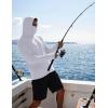 COOFANDY Mens UPF 50+ Sun Protection Hoodie with Mask Lightweight Long Sleeve SPF Fishing Shirts UV Hiking Running Rash Guard(White)