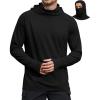 COOFANDY Mens UPF 50+ Sun Protection Hoodie with Mask Lightweight Long Sleeve SPF Fishing Shirts UV Hiking Running Rash Guard(Black)