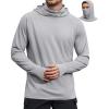 COOFANDY Mens UPF 50+ Sun Protection Hoodie with Mask Lightweight Long Sleeve SPF Fishing Shirts UV Hiking Running Rash Guard(Light Gray)