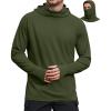 COOFANDY Mens UPF 50+ Sun Protection Hoodie with Mask Lightweight Long Sleeve SPF Fishing Shirts UV Hiking Running Rash Guard(Military Green)