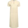 COOFANDY Men’s V-Neck Linen Robe Short Sleeve Kaftan Thobe Long Gown Casual Shirt for Beach, Summer(Beige)