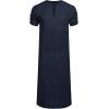 COOFANDY Men’s V-Neck Linen Robe Short Sleeve Kaftan Thobe Long Gown Casual Shirt for Beach, Summer(Navy Blue)