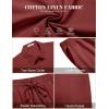 COOFANDY Men’s 2 Pieces Cotton Linen Set Short Sleeve Button Down Shirts Summer Beach Shorts Casual Outfits(Crimson)