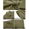 COOFANDY Men’s 2 Pieces Cotton Linen Set Short Sleeve Button Down Shirts Summer Beach Shorts Casual Outfits(Green)