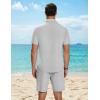 COOFANDY Men’s 2 Pieces Cotton Linen Set Short Sleeve Button Down Shirts Summer Beach Shorts Casual Outfits(Light Gray)