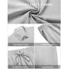 COOFANDY Men’s 2 Pieces Cotton Linen Set Short Sleeve Button Down Shirts Summer Beach Shorts Casual Outfits(Light Gray)