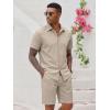 COOFANDY Men’s 2 Pieces Cotton Linen Set Short Sleeve Button Down Shirts Summer Beach Shorts Casual Outfits(Moon Gray)