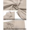 COOFANDY Men’s 2 Pieces Cotton Linen Set Short Sleeve Button Down Shirts Summer Beach Shorts Casual Outfits(Moon Gray)