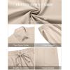 COOFANDY Men’s 2 Pieces Cotton Linen Set Short Sleeve Button Down Shirts Summer Beach Shorts Casual Outfits(Shallow Coffee)