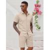 COOFANDY Men’s 2 Pieces Cotton Linen Set Short Sleeve Button Down Shirts Summer Beach Shorts Casual Outfits(Shallow Coffee)