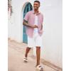 COOFANDY Men’s Button Down Shirts Short Sleeve Casual Summer Beach Vacation Wedding Shirt with Pocket(Deep Pink)