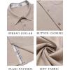 COOFANDY Men’s Button Down Shirts Short Sleeve Casual Summer Beach Vacation Wedding Shirt with Pocket(Khaki – Light Brown Plaid)