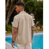 COOFANDY Mens Short Sleeve Cuban Guayabera Shirt Casual Summer Beach Button Down Shirts(Khaki)