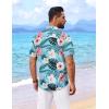 COOFANDY Mens Hawaiian Shirt Short Sleeve Button Down Shirts Tropical Floral Summer Beach Shirts(Light Aqua – Tropical Floral)