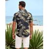 COOFANDY Mens Hawaiian Shirt Short Sleeve Button Down Shirts Tropical Summer Beach Shirts Casual Floral Aloha Shirts(Black Golden Leaves)