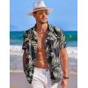 COOFANDY Mens Hawaiian Shirt Short Sleeve Button Down Shirts Tropical Summer Beach Shirts Casual Floral Aloha Shirts(Black Golden Leaves)