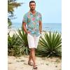 COOFANDY Mens Hawaiian Shirt Short Sleeve Button Down Shirts Tropical Summer Beach Shirts Casual Floral Aloha Shirts(Blue Red Khaki Floral)