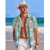 COOFANDY Mens Hawaiian Shirt Short Sleeve Button Down Shirts Tropical Summer Beach Shirts Casual Floral Aloha Shirts(Blue Red Khaki Floral)