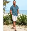 COOFANDY Mens Hawaiian Shirt Short Sleeve Button Down Shirts Tropical Summer Beach Shirts Casual Floral Aloha Shirts(Green Black Leaves)