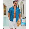 COOFANDY Mens Hawaiian Shirts Short Sleeve Button Down Aloha Shirts Summer Vacation Beach Shirts(Blue-banana Leaf)