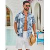 COOFANDY Mens Hawaiian Shirts Short Sleeve Button Down Aloha Shirts Summer Vacation Beach Shirts(Green-palm Tree)