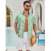 COOFANDY Mens Hawaiian Shirts Short Sleeve Button Down Aloha Shirts Summer Vacation Beach Shirts(Mint Green-tropical Fern Leaf)