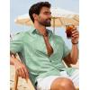 COOFANDY Mens Hawaiian Shirts Short Sleeve Button Down Aloha Shirts Summer Vacation Beach Shirts(Mint Green-tropical Fern Leaf)