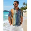 COOFANDY Mens Hawaiian Shirts Short Sleeve Button Down Aloha Shirts Summer Vacation Beach Shirts(Vintage Stripe)