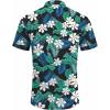COOFANDY Men’s Linen Shirts Short Sleeve Casual Shirts Button Down Shirt for Men Beach Summer Wedding Shirt(Black Floral)
