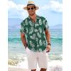 COOFANDY Men’s Linen Shirts Short Sleeve Casual Shirts Button Down Shirt for Men Beach Summer Wedding Shirt(Leaf-green)