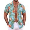 Blue Red Khaki Floral