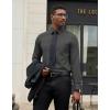 COOFANDY Men’s Dress Shirts Long Sleeve Button Down Formal Shirt Regular Fit Solid Business Casual Shirts(Dark Grey)