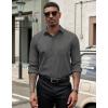 COOFANDY Men’s Dress Shirts Long Sleeve Button Down Formal Shirt Regular Fit Solid Business Casual Shirts(Dark Grey)