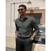 COOFANDY Men’s Dress Shirts Long Sleeve Button Down Formal Shirt Regular Fit Solid Business Casual Shirts(Dark Grey)