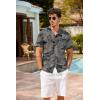 COOFANDY Mens Hawaiian Shirt Short Sleeve Buttoon Down Shirts Casual Tropical Floral Summer Linen Shirts(Safari Palm Khaki)