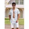 COOFANDY Mens Hawaiian Shirt Short Sleeve Buttoon Down Shirts Casual Tropical Floral Summer Linen Shirts(Washed Floral Blue)