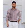 COOFANDY Men’s Long Sleeve Plaid Button Down Cotton Wrinkle Free Dress Shirt(Blue Orange Plaid)