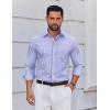COOFANDY Men’s Long Sleeve Plaid Button Down Cotton Wrinkle Free Dress Shirt(Blue Plaid)