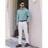 COOFANDY Men’s Long Sleeve Plaid Button Down Cotton Wrinkle Free Dress Shirt(Blue Yellow Plaid)