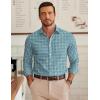 COOFANDY Men’s Long Sleeve Plaid Button Down Cotton Wrinkle Free Dress Shirt(Blue Yellow Plaid)