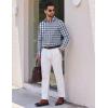COOFANDY Men’s Long Sleeve Plaid Button Down Cotton Wrinkle Free Dress Shirt(Dark Green Plaid)