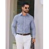 COOFANDY Men’s Long Sleeve Plaid Button Down Cotton Wrinkle Free Dress Shirt(Grey White Plaid)