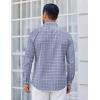 COOFANDY Men’s Long Sleeve Plaid Button Down Cotton Wrinkle Free Dress Shirt(Grey White Plaid)