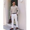 COOFANDY Men’s Long Sleeve Plaid Button Down Cotton Wrinkle Free Dress Shirt(Khaki Plaid)
