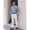 COOFANDY Men’s Long Sleeve Plaid Button Down Cotton Wrinkle Free Dress Shirt(Navy Black White Plaid)