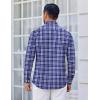COOFANDY Men’s Long Sleeve Plaid Button Down Cotton Wrinkle Free Dress Shirt(Navy White Plaid)