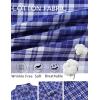 COOFANDY Men’s Long Sleeve Plaid Button Down Cotton Wrinkle Free Dress Shirt(Navy White Plaid)
