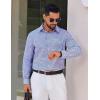 COOFANDY Men’s Long Sleeve Plaid Button Down Cotton Wrinkle Free Dress Shirt(White Deep Blue Plaid)